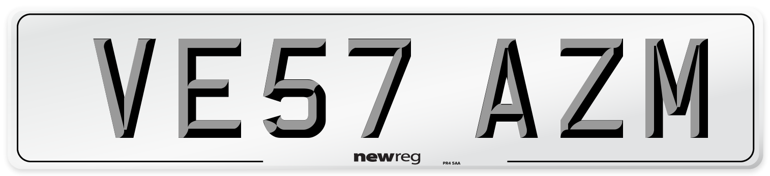 VE57 AZM Number Plate from New Reg